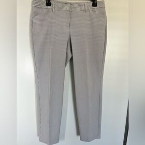 Express Editor Pants Size 10 Ankle Mid Rise Check Pattern Black And White Color